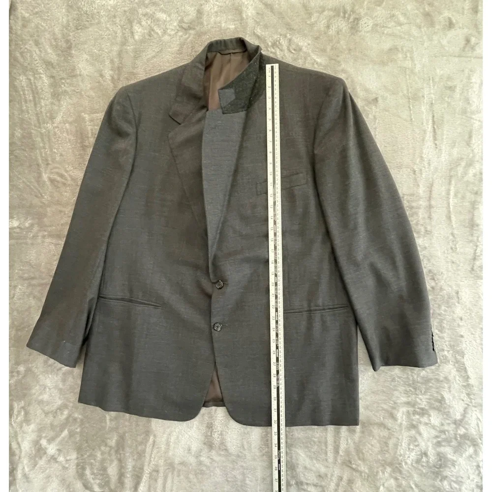 Walter Fong Vintage Custom Tailored Suit Charcoal 2pc Men's‎ 42R 34x28 Wool?